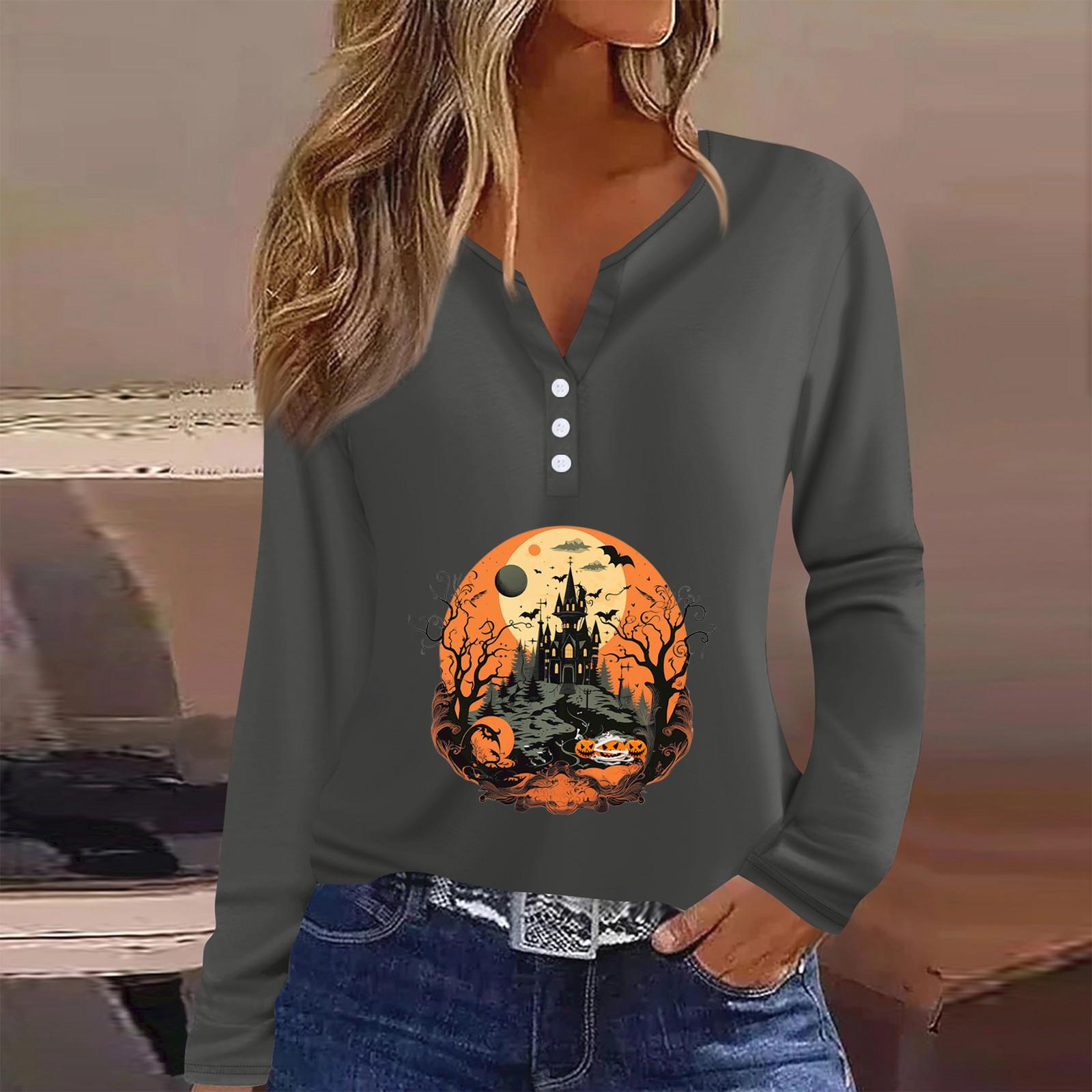 

Жен. Футболка Футболка Пуговицы Цветочный принт Длинный рукав Повседневные Выходные Мода Классический Классический V-образный вырез Обычный Топ M чёрный