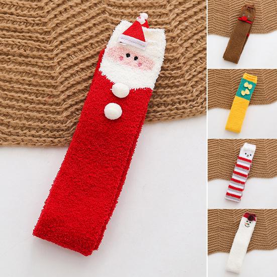 Christmas Thigh High Fuzzy Socks for Women Cute Cartoon Over The Knee Socks Winter Long Leg Warm Fluffy Stockings