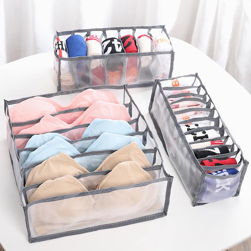 Foldable Mesh Lingerie Organizer: Sock, Bra, and Underwear Drawer Divider Box