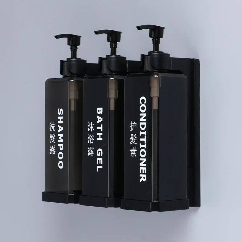 Szampon hotelowy i żel pod prysznic w oddzielnych butelkach, montowane na ścianie, bez dziurkowania, pudełka z płynem do dezynfekcji rąk, montowane na ścianie, ręczne dozowniki mydła