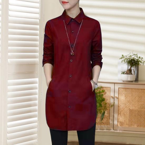 

Женская рубашка свободная одежда хорошая воздухопроницаемость стильная средняя длина OL базовая рубашка блузка женская одежда