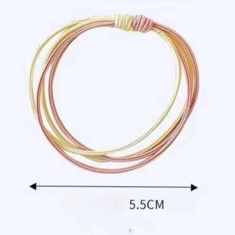 The new color matching four-strand rubber band net celebrity small fresh forest female Korean headdress girls tie hair accessories hair ring