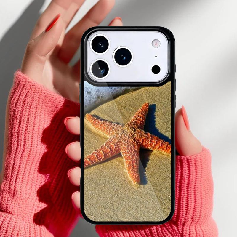 Beach Starfish Phone Case for iPhone 17 16 15 14 13 Pro Max Back Cover for 12 11 Pro Coque