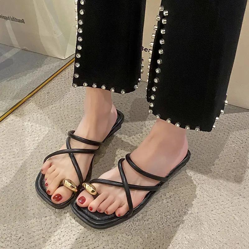 Off White Outside Flat Woman Slippers Sexy Open Toe On Beach Low Heel Job Shoes For Women Sandals Slides Fashion I Sale Pvc Shoe