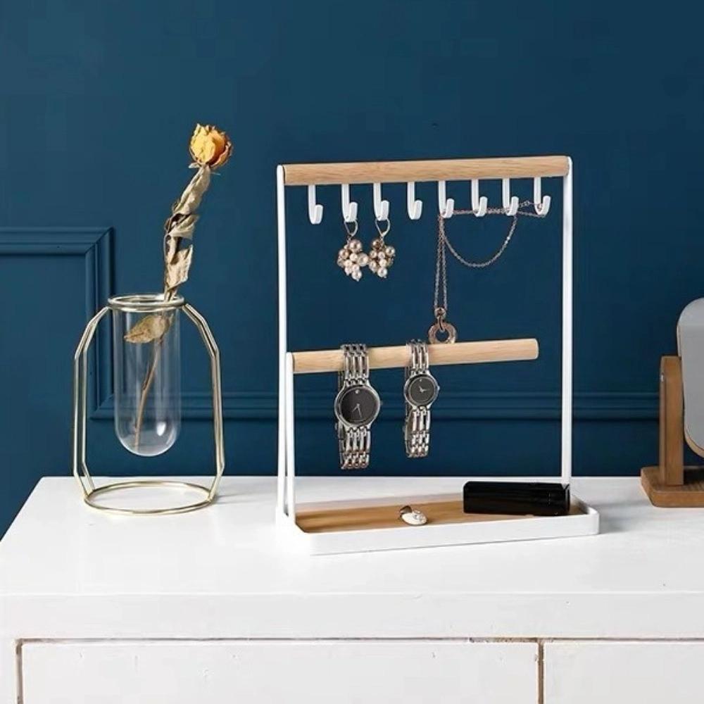 2-Tier Design Jewelry Display Frame Hanging T-shaped Holder Jewelry Display Rack  Jewelry Organizer