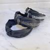 PROLY New Fashion Women's Hair Accessories Wide Side Shining Rhinestone Hairband Center Knot Headband