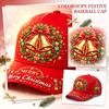 Christmas Red Digital Print Curved Baseball for Festive Holiday Wear