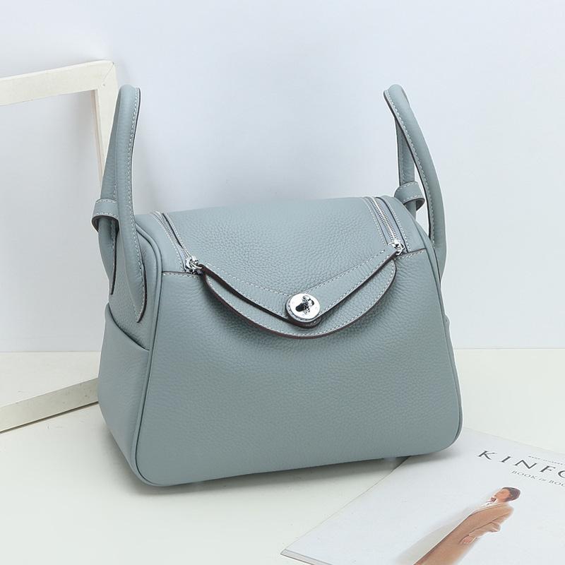 Cross-border Foreign Trade First-layer Cowhide Pillow Bag Fashionable Versatile LD Bag Doctor Bag Large Capacity Underarm Shoulder Bag Women