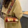 Fashionable Ethnic Style Embroidered Thread Cylinder Cross Shoulder Bag