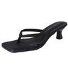 Flip-flops Toe Slippers Female Summer 2025 European and American Square Head Internet Celebrity Cool Slippers Thin Heel White High Heels Versatile