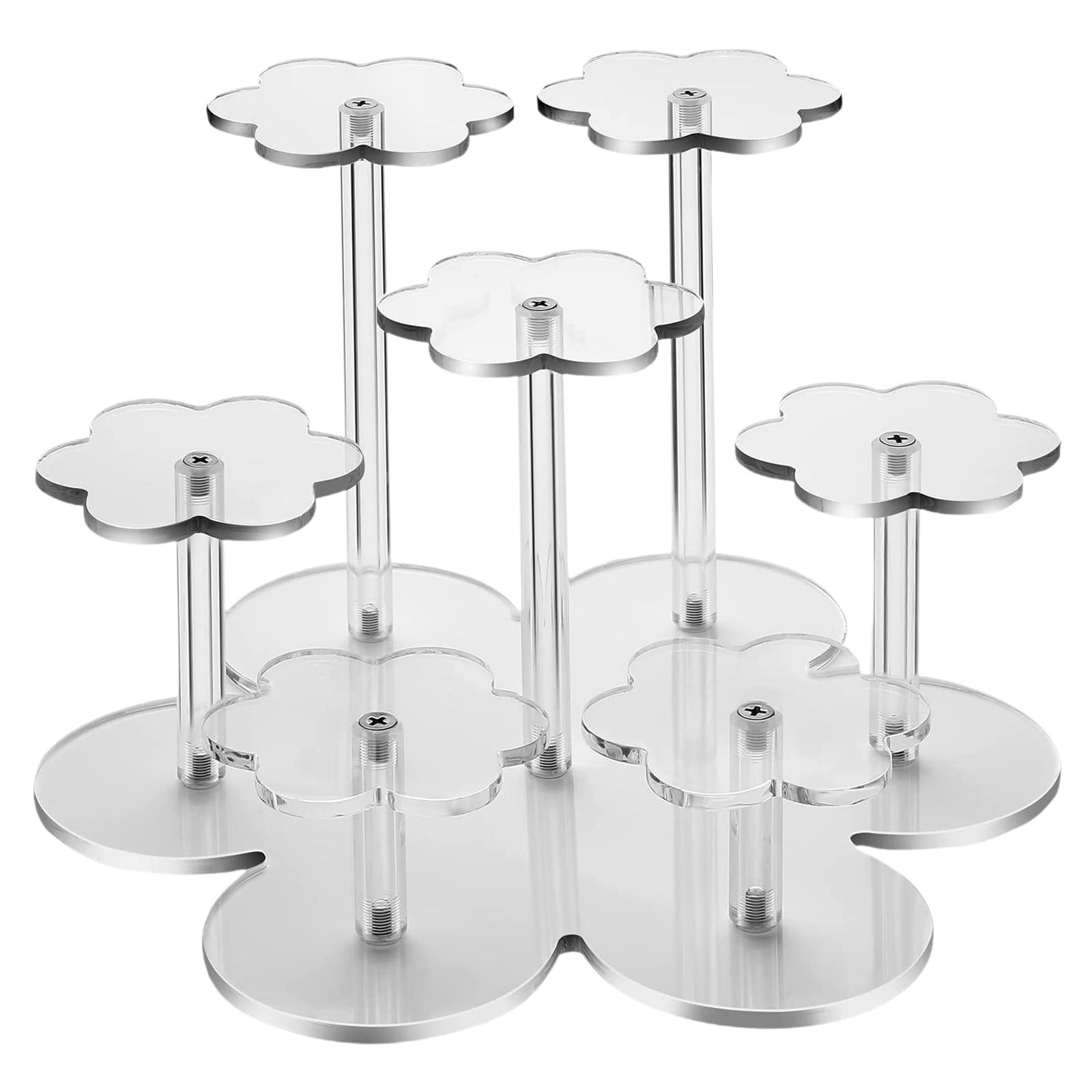 Acrylic Display Riser Stand 7 Layer Mini Display Riser Stand for Mini Figurines Bracelets Small Cake Display Watches Earrings