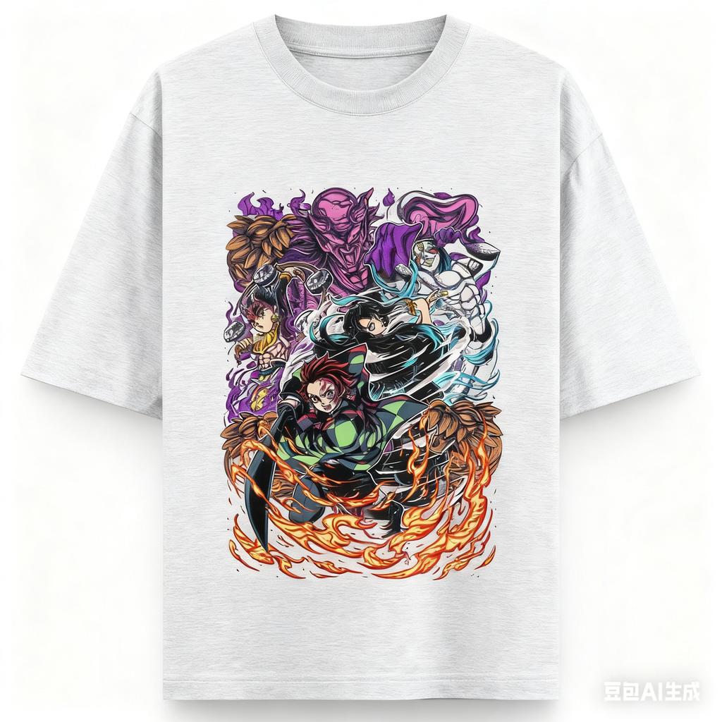 Demon Slayer Anime Printing Oversized Cotton Tshirt Men and Women Comfortable Harajuku Trend Y2K  Summer Absorb Sweat Tshirt