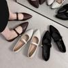 Mode Damen Frühling Spitzschuh Ballerinas 2025 Neu PU Leder Ballerinas Damen Casual Slipper Schnallenschuhe Damenmode Mary Jane Schuhe