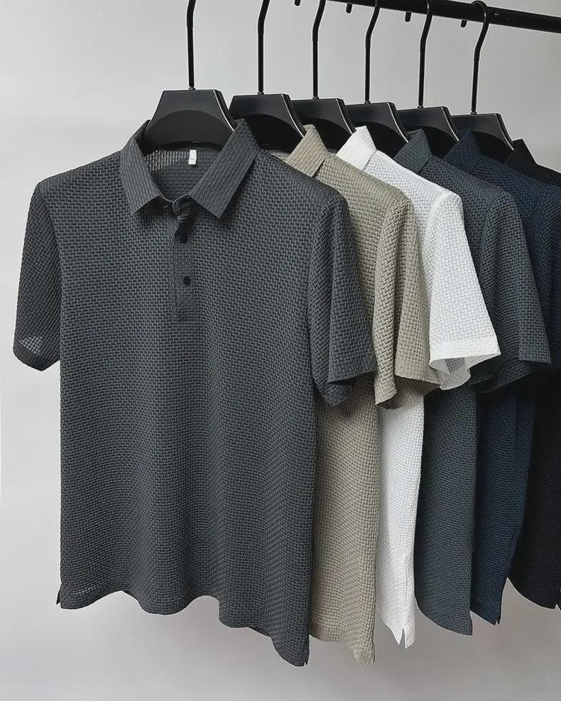 Men's Short-Sleeve Ice Silk Mesh Polo Shirt