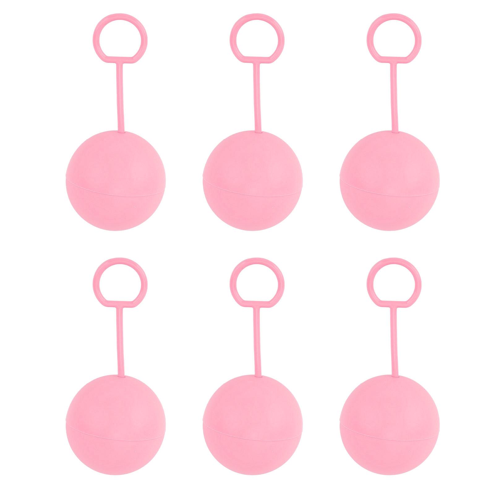 

6PCS Reusable Water Balloons with Carrying Ring Silicone Quick Fill Self Sealing Summer Water Splash Ball Toys for Pink