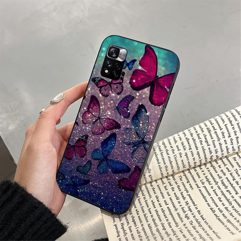 Lila Rosa Schmetterling Auto Casa Hülle Handyhülle Für Xiaomi Redmi note 14 Pro 14 13 12 11 10 Pro 14S 12S 11S Redmi 14C 13C 10