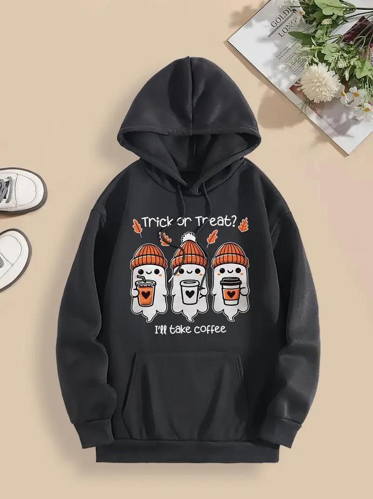 Halloween Ghost Printed Hooded Sweatshirt (2025 New Style Long Sleeve Hoodie)