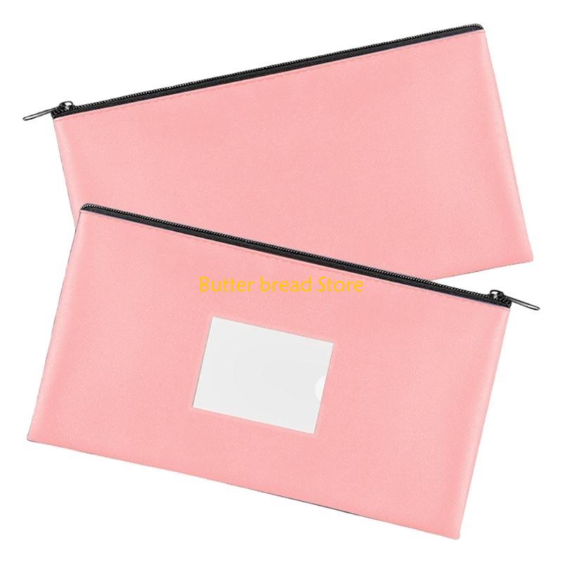 W89C Office File Organizers Waterproof PU Card Slot Clear Front for Professional Use