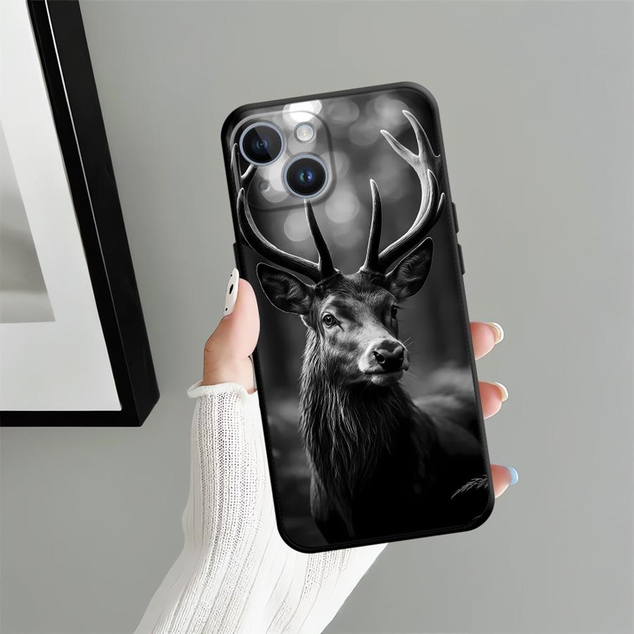 Dark Patterned Deer Funda Phone Cover Case for Apple iPhone 17 Pro Max 13 Air 12 16 14 15 Pro 7 8 XR XS MAX 11