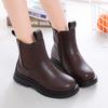 Children's 2025 Autumn/Winter Casual Leather Boots - Soft Sole Korean-Style Martin Boots for Medium & Large Kids