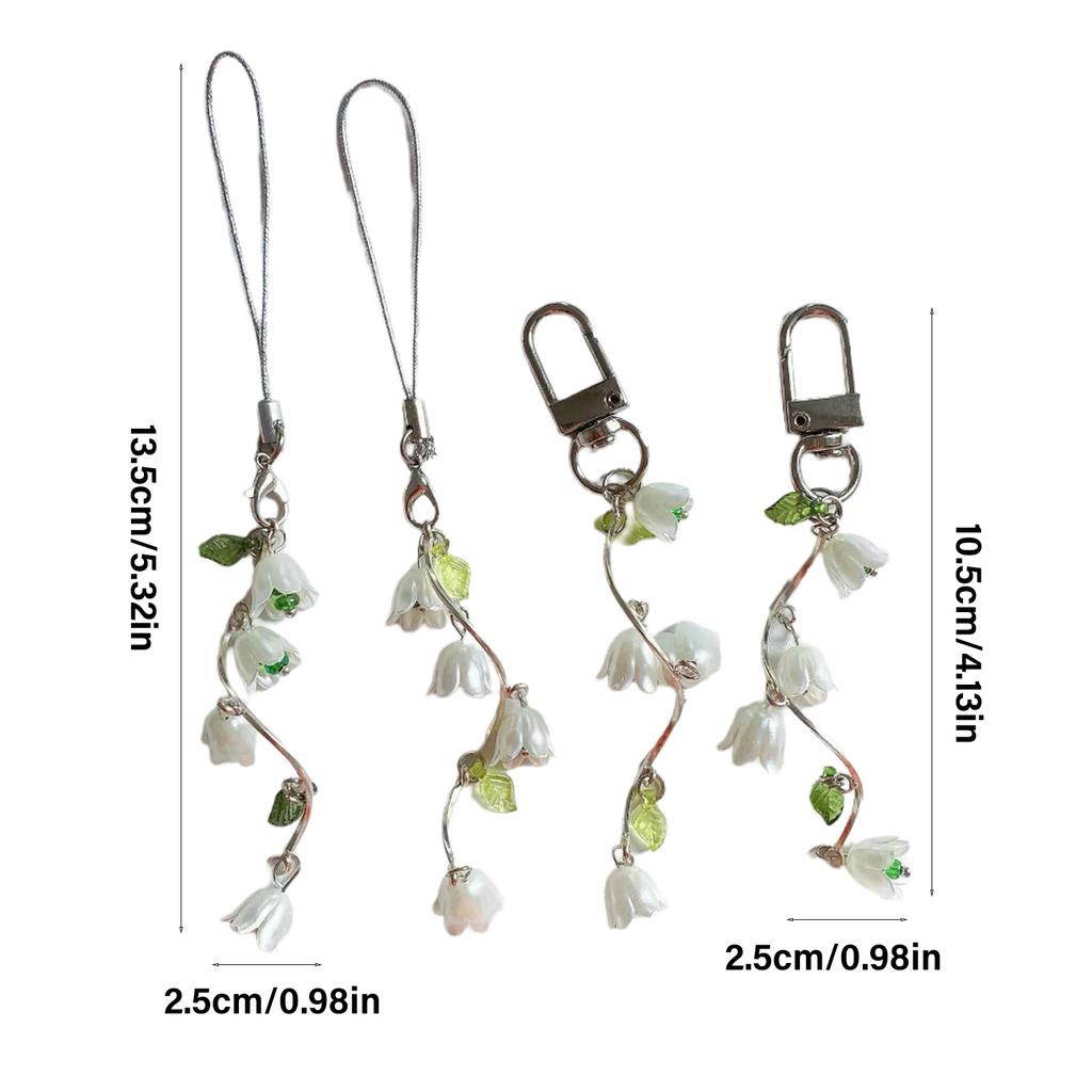 Elegant Vine Keychain Charm Stylish Phone Strap Handbag Accessory Sturdy Acrylic Alloy Assorted Colors for Daily Use