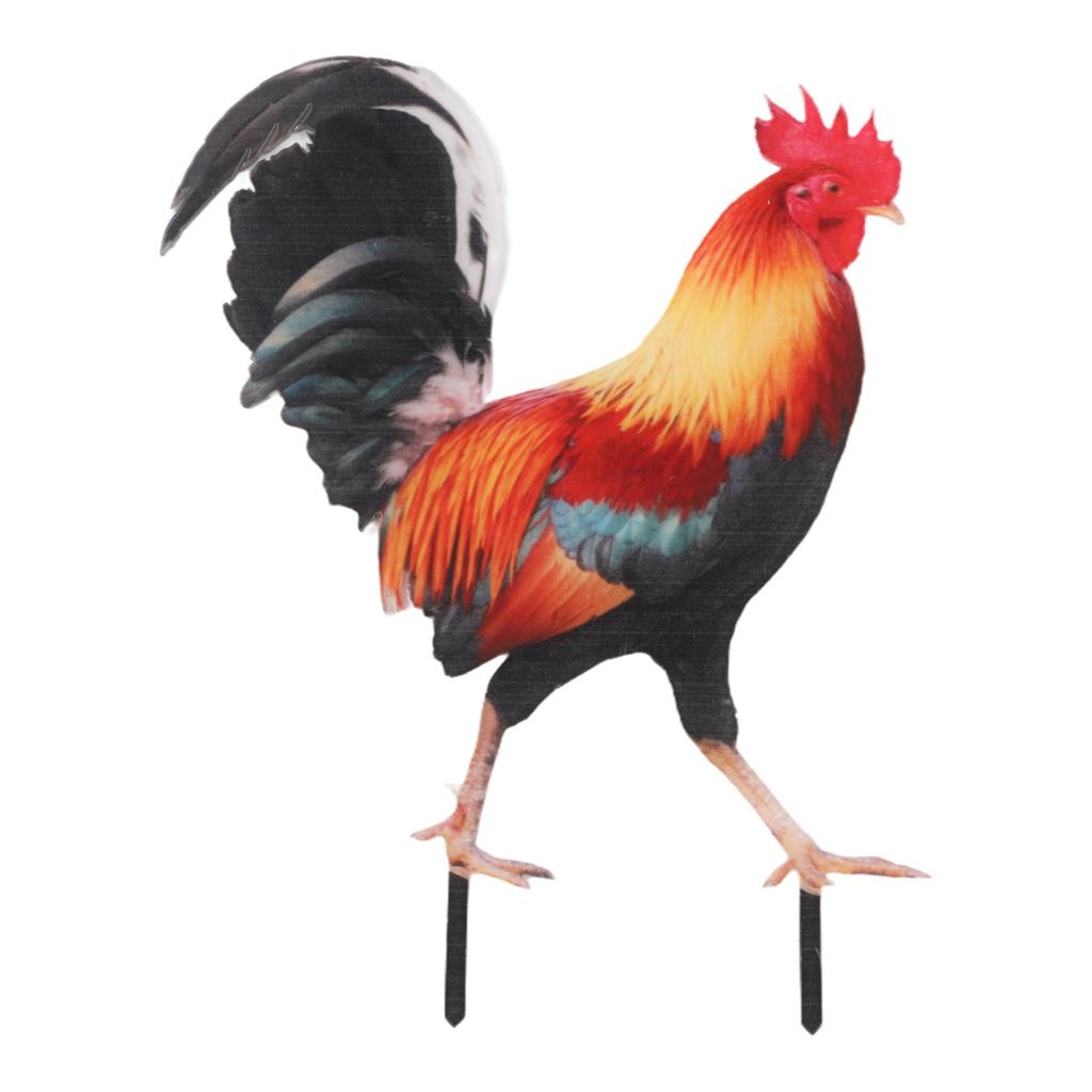 Acrylic Rooster Garden Decoration Stake with Weatherproof Features for Yard and Lawn Use to Create a Welcoming Outdoor Space
