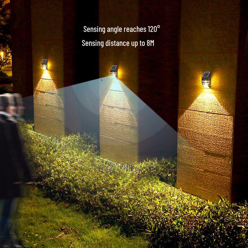 Solar Powered Stainless Steel Motion Sensor Outdoor Wall Lamp