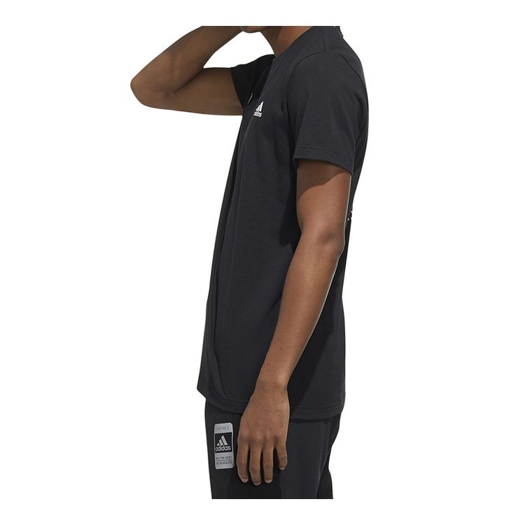 Adidas Letter Logo Print Short Sleeve T-Shirt Men Tops Black FU6219