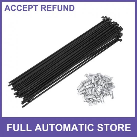 36 Set 12G Bicycle Spokes 210mm Bike Wheel Spokes 45 Steel Black