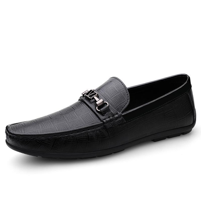 Men's Summer Slip-On Leather Loafers: Casual British-Style Large and Small Sizes