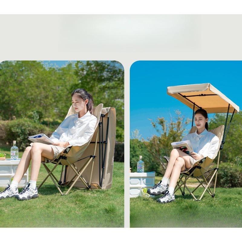 Canopy Chair Portable Foldable Camping Chair with Sunshade Fishing Beach for Outdoor Activities Canopy Folding Camping Chair