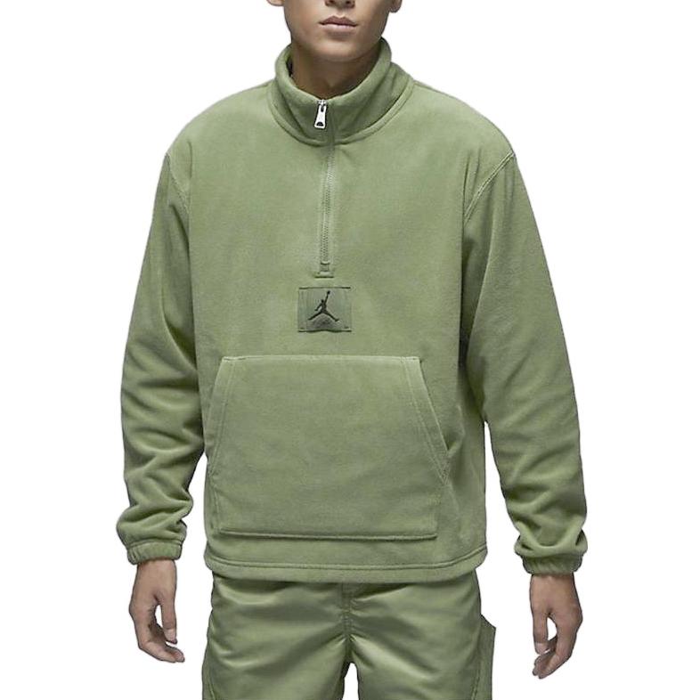 Jordan Solid Color Half-Zip Fleece Pullover Men Tops Green FD7864-340