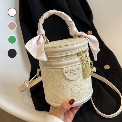 Hochwertige leichte Luxus-Eimertasche Seidenschal Retro-Modernität Schulter-Messenger-Handtasche Kleine quadratische Tasche