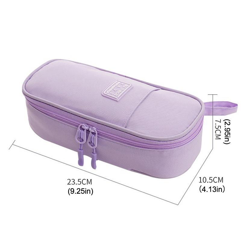Federmäppchen mit großer Kapazität, Doppelreißverschluss-Schreibwarentasche, Multifunktionales Federmäppchen, Komprimierbare Schreibwarentasche