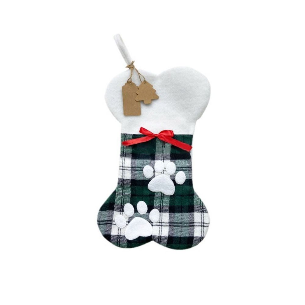 Reusable Dog Bone Shape Candy Bag Creative New Year Gift Bag Xmas Ornament Christmas Socks  Home