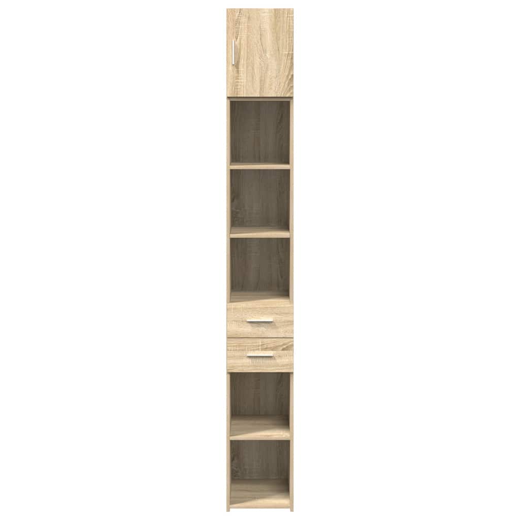 Tall Cabinet Narrow Sonoma Oak Finish 30 X 42.5 X 225 Cm Particleboard