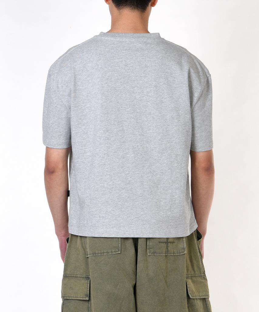 AOG PROJECT Solid Crop Short Sleeve T-Shirt (Melange Gray)