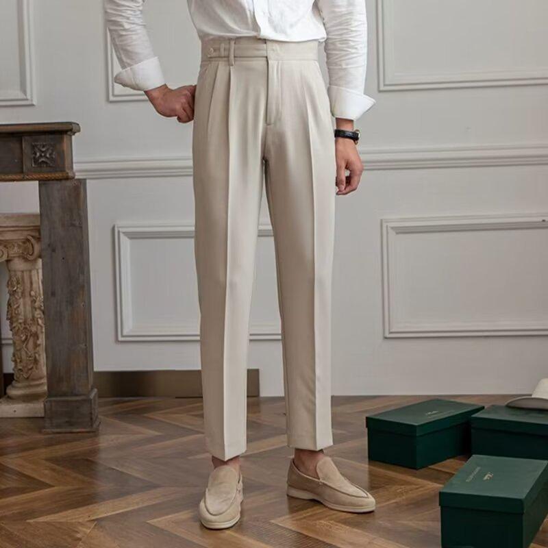 

Мужские брюки Slim Fit Nine-Point для делового, формального, повседневного, модного летнего стиля 30 бежевый
