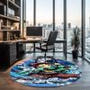 Demon Slayer Printed Round Rug Carpet Chair Rug Area Rug Entryway Doormats,for Office Chair Living Room Bedroom Kitchen Room.