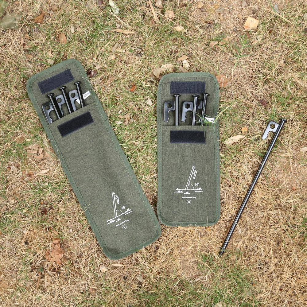 Outdoor Windproof Thickened Tent Pegs with Storage Bag - Large Iron Ground Inserts for Camping