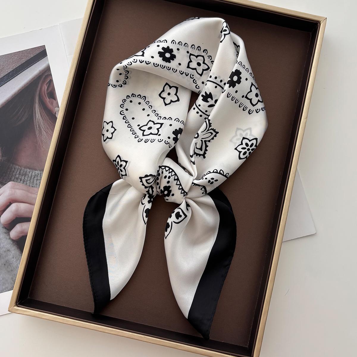 

Luxury Soft Stain Square Scarves For Women Neck Cashew Print Shawl Warps Elegant Neckerchief Bandanas Fashion Hijab Scarf