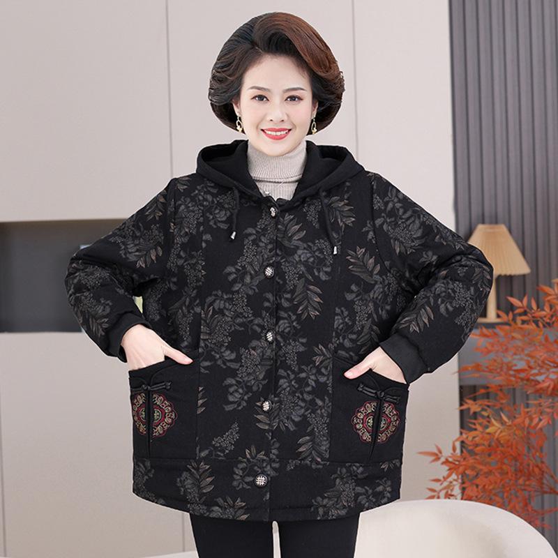 

Джинсовое пальто большого размера на флисовой подкладке для женщин среднего и пожилого возраста – Теплая зимняя верхняя одежда 6XL чёрный