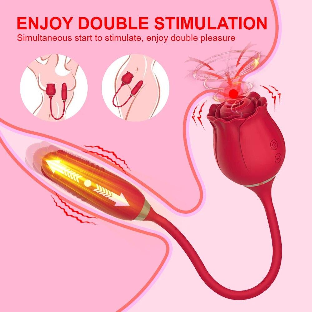 Rose Toy Sucking Vibrator for Women Thrusting Dildos Vibrator Clit Sucker Clitoris Stimulation Female Masturbator Massager