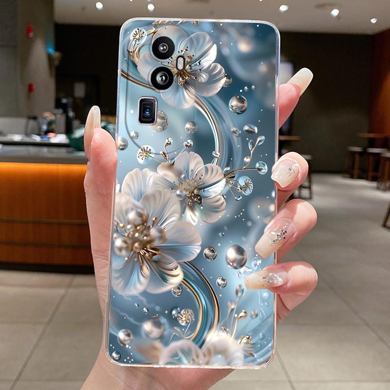 Für OPPO Reno 10 Pro Plus Pro+ Hülle Klar Luxus Mode Schmetterlingsblumen Weiches TPU Silikon Jelly Handyhülle Rückabdeckung