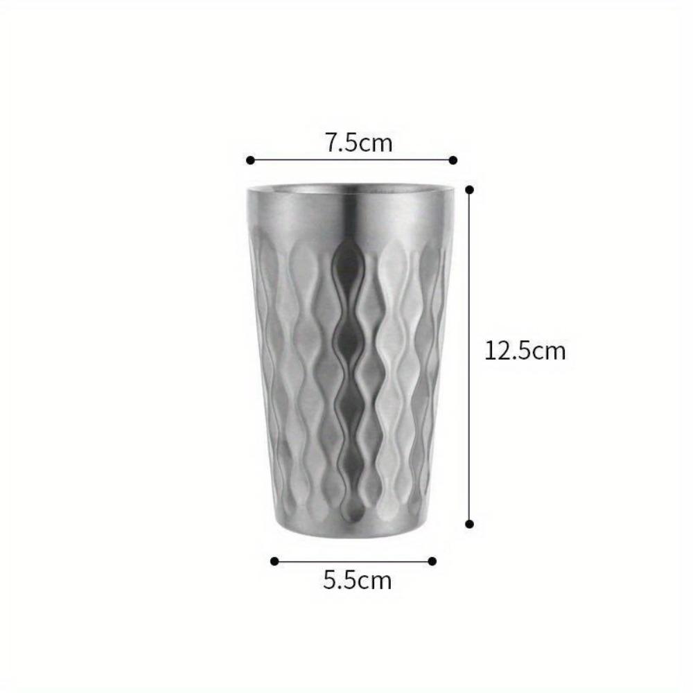 350ml pivní hrnek z nerezové oceli s vlnitým vzorem, kovové kávové hrnky, barové kuchyňské nádobí, cestovní šálek vody