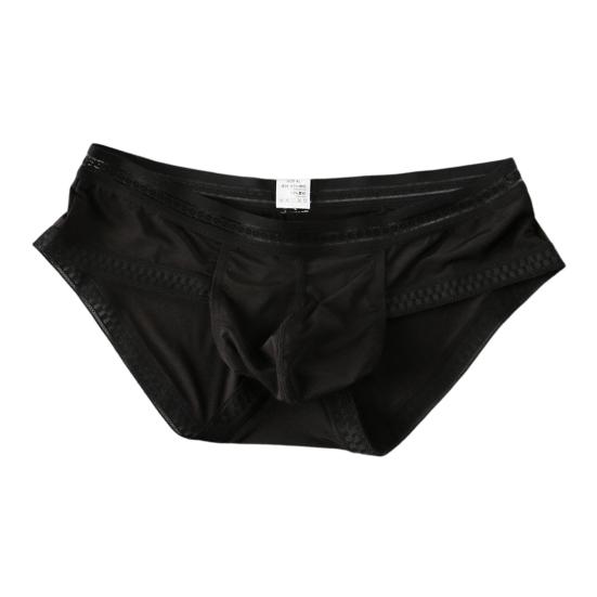 Men Briefs Solid Color Low-rise Ice Silk Briefs U-Convex Large Space Not Tight Underwear Ultra-thin Panties