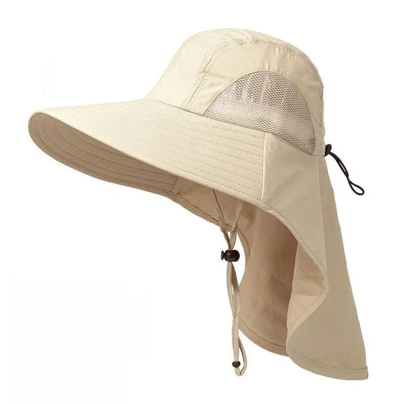 Outdoor Sports Jungle Hiking Hat Fishing Hat Wide Brim Bucket Hat With Neck Cover Quick Dry Men Fishermen Sun Protected Cap