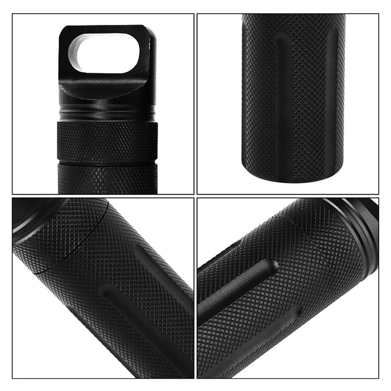 Aluminum Alloy Airtight Pill Container Bottle Portable Outdoor Edc Single Chamber Capsule Holder Waterproof Medicine Case Box