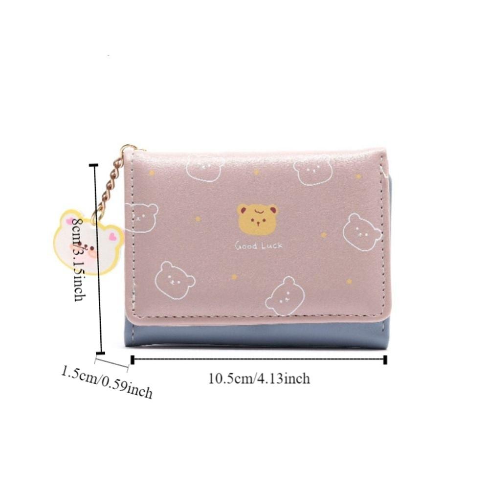 Cartoon Bear Print Wallet Multi-slot Coin Purse Mini Short Wallet  Daily Match