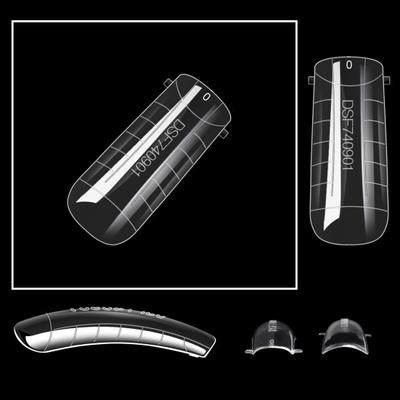 Yousheng 60Pcs Fake Nails Quick Building Removable Harmless Allergy Free Ultra-Thin Extend Nail Plastic Transparent Nail Mold Tips Manicure